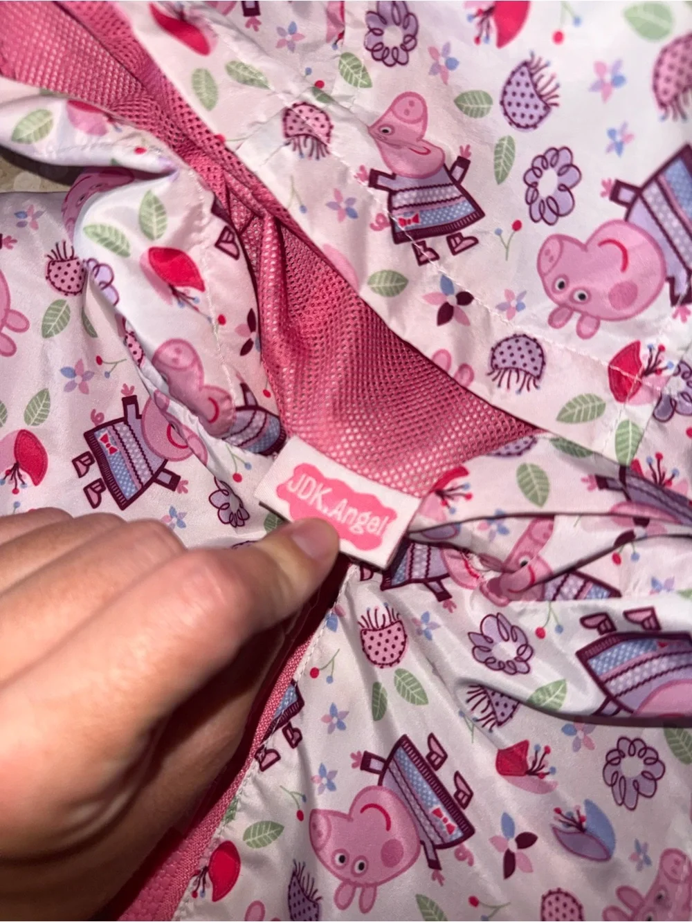 Angel Pink Peppa Pig Print Hooded Rain Jacket